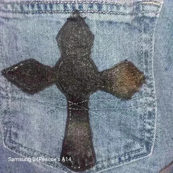 Men's Signature Levi Strauss 32/34 L Jesus Lord Branding Virgin Mary Rosary - Picture 9 of 16